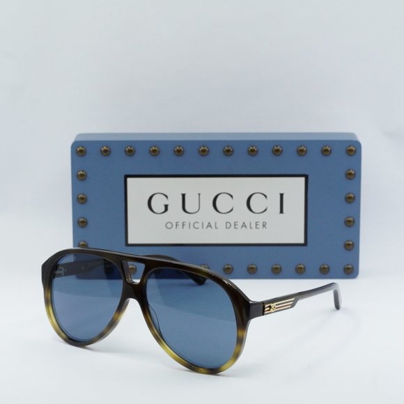 Gucci Other - FINAL PRICE NEW GUCCI GG1286S 004 VINTAGE HAVANA/BLUE SUNGLASSES